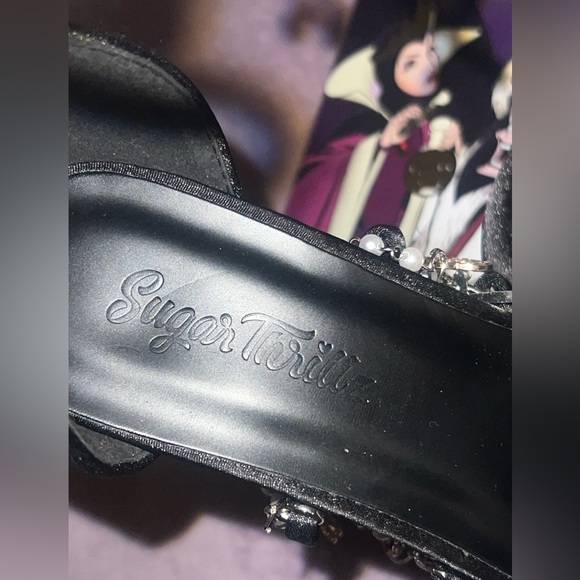 Dolls Kill x Sugar Thrillz Holy Revelations Black Velvet Platform Heels Size - Picture 9 of 10